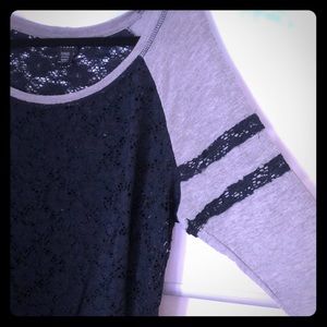 Torrid Lace Baseball Tee Top